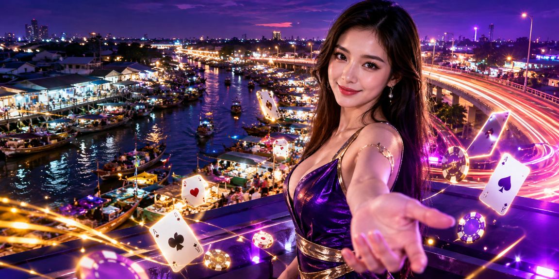 Không gian trò chơi bài sôi động với ánh đèn neon tại Cần Thơ