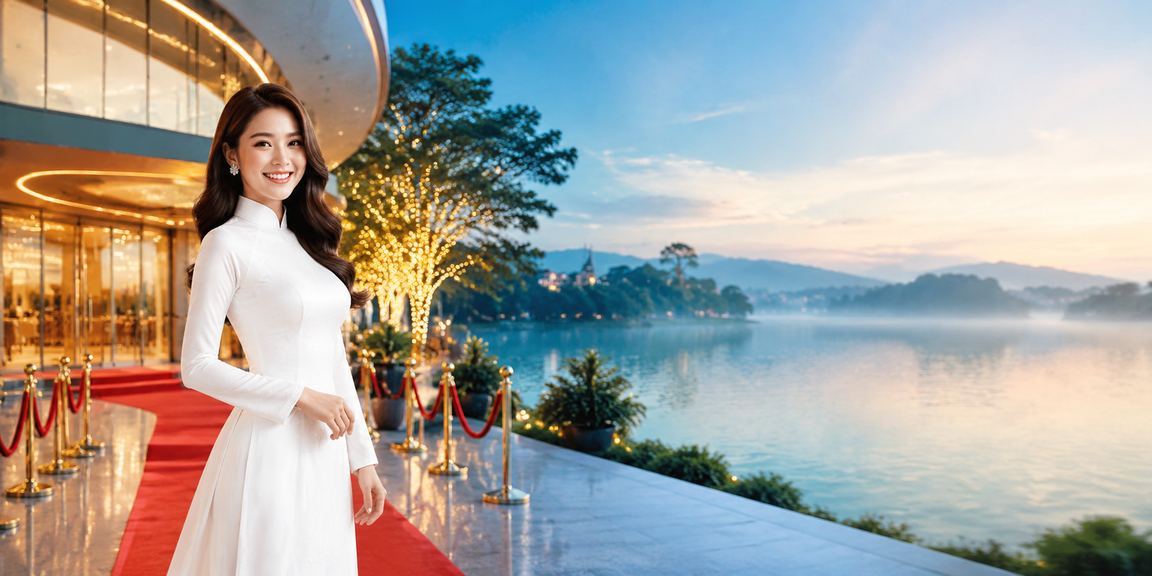 Không khí đăng ký nhận bonus tại Đà Lạt với trang phục áo dài truyền thống