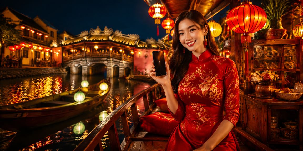 Không khí đăng ký tài khoản nhận ưu đãi tại Hội An bên ly cà phê